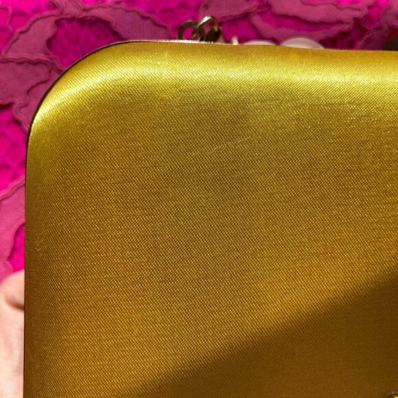 BEBE Daisy Satin Yellow Sequin Beaded Clutch - Picture 3 of 8